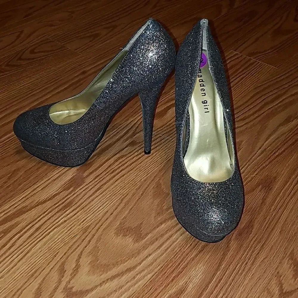Madden girl Caity glitter SPARKLE heels Sz 8.5 NWOB